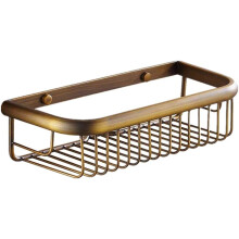 Antique Brass Shower Shelf, Bathroom Organizer, Modern Look Caddy, Wall Mounted, Durable Brass, Space Saving