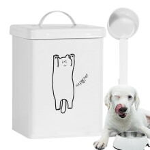 Pet Food Storage 5L Large Capacity Storage Box For Dry Food And Treats Portable Hold Handle With Lid Spoon