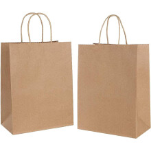 Bolsas de regalo reutilizables para compras, personaliza y realza la presencia de tu marca, 15 bolsas de papel kraft negro resistentes y duraderas