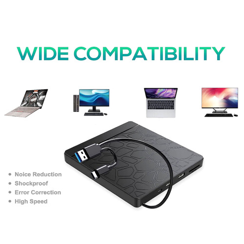 Portable Disc Drive Featuring USB Port Memory Card Slot 1