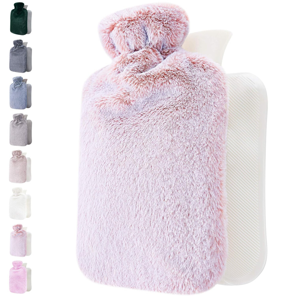 Natural Rubber Hot Water Bottle, 1L Eco-Friendly Warm Compress Bag for Cozy Nights and Travel, Ideal for Menstrual Cramps Relief and Hand Feet Warmer