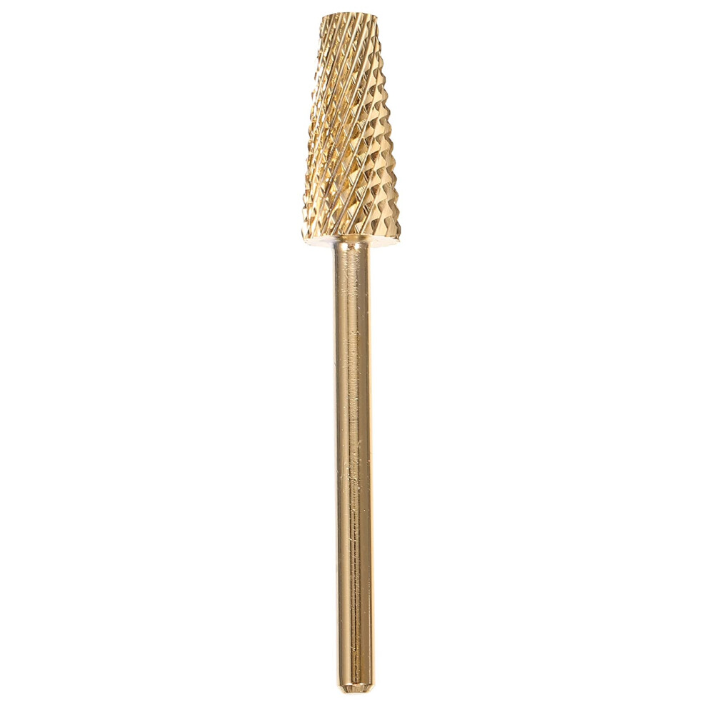 Tungsten Carbide Nail Drill Bits Set for Gel Polish Removal, Low Dust, Heat Reduction, Golden 2