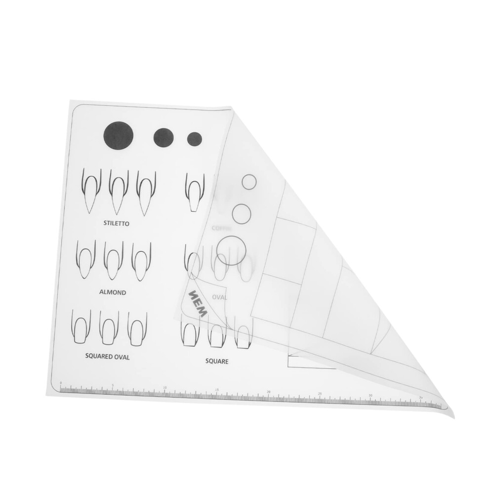 Acrylic Nail Practice Mat Silicone Nail Art Sheet with Multiple Shapes for Manicure Training 40x30cm