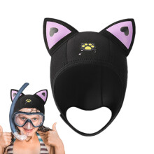 Scuba Hood with Cat Ears, 3mm Neoprene Diving Hat for Snorkeling, Rafting, Sailing, Kayaking, Adjustable Fit