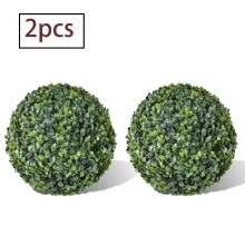 Realistyczny sztuczny bukszpan, 28 cm i 33 cm, kule topiary z filtrem UV, do łatwego montażu wewnątrz i na zewnątrz. Bezobsługowy, nie