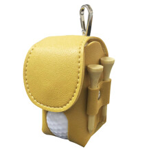 Golf Pouch Bag Leather Tee Holder Portable Carrier Storage Pouch With Clip For Men And Women Golfers Easy Access