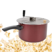 Stainless Steel Stovetop Popcorn Maker with Hand Crank, 3 Minute TheaterStyle Popcorn Pot for Induction