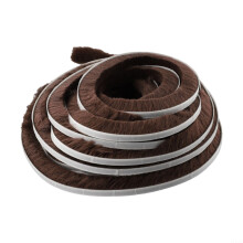 Weather Stripping Door Draft Seal Brush Tape 10m Noise Reduction Dust and Wind Protection Brown