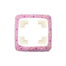 Couverture de cadre de touffetage, bandes de-rose 25CM