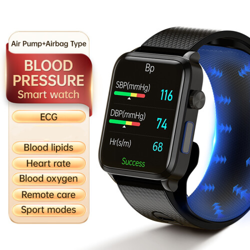 Smartwatch mit Blutsauerstoff- und Blutdruckmessgerät Black 1