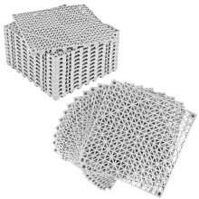 12pcs Interlocking Drainage Mats Non Slip 30x30cm PVC Tiles for Bathroom Pool Garage Patio Wet Areas Grey