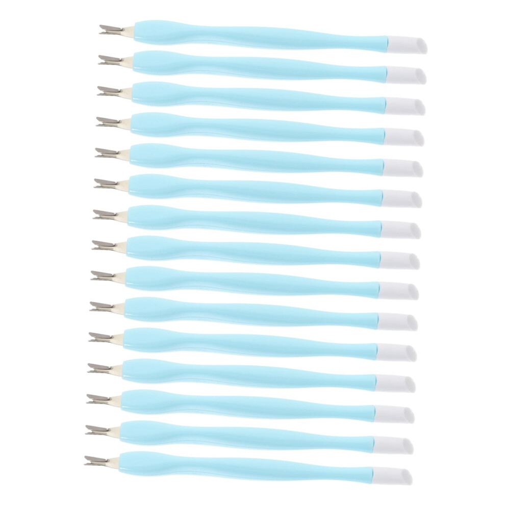 15Pcs Professional Cuticle Remover Tool Set with DualHead Stainless Steel Forks for Manicure