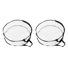 Saco de embalagem durável e reutilizável para guirlandas de Natal, organizador decorativo redondo transparente em PVC com alça portátil.
