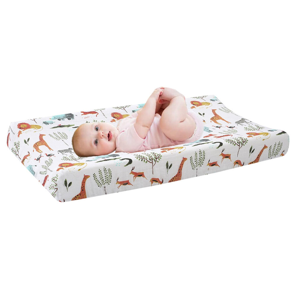 Baby Changing Mat Cover Waterproof Cotton Absorbent Unisex 32 x 16 x 5 Fits Most Changing Pads Forest Animal Design