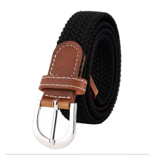 Unisex Elastic Woven Belt (Black), Casual Stretch Denim Belt for Men & Women (105cm / 125cm)