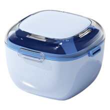 Mouth Guard Case Denture Soaking Cup LeakProof ABS PP Retainer Box with Secure Lid Light Blue