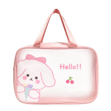 Nécessaire transparente em couro PU, elegante e impermeável, com grande capacidade, ideal para organizar sua maquiagem em viagens.
