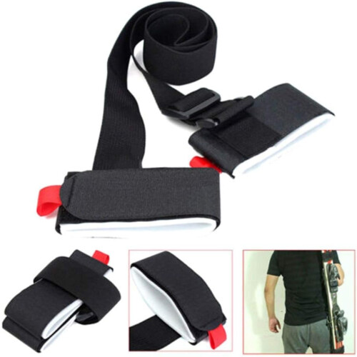 Snowboard Bag Light Grey Adjustable Shoulder Strap Ski Pole Carrier Hand Carrier Straps Hook Loop Straps 1