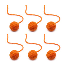 Ensemble de 6 jouets en Sisal pour jeu-Orange 4,5 cm