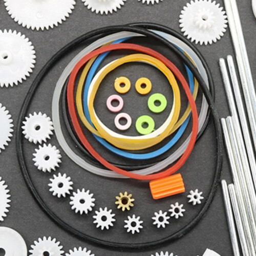 82Pcs Flexible Plastic Gear Set for DIY Model Projects, Compatible with Various Sizes and Specifications 1