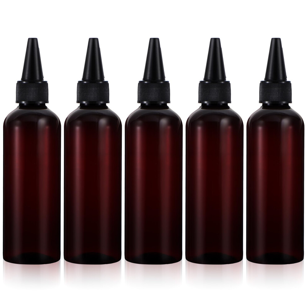 5Pcs Refillable Hair Dye and Oil Applicator Bottles with Leakproof Twist Cap for Precision Application