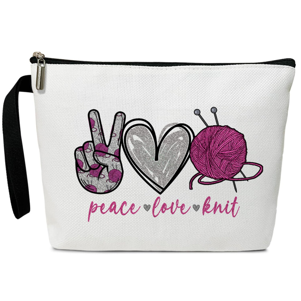 Cosmetic Bag for Women Travel Essentials, Cotton and Linen Makeup Bag with Smooth Zipper and Handle