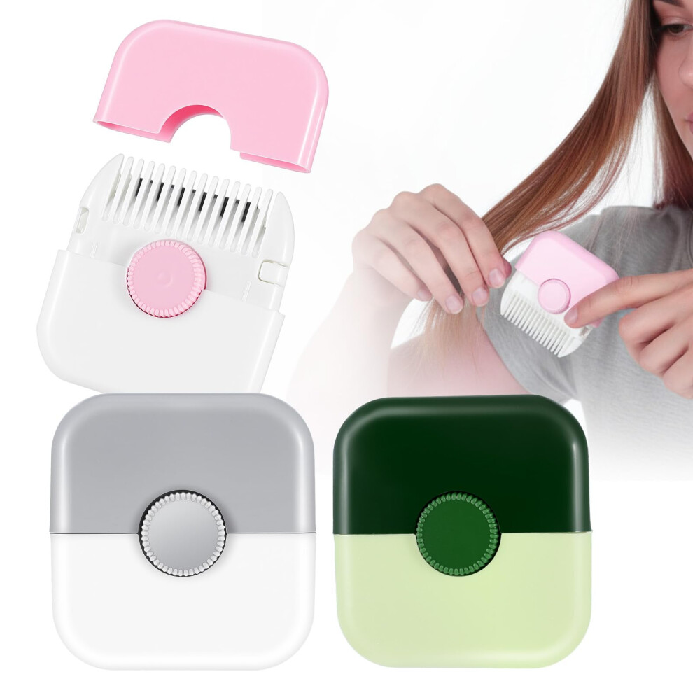 Unisex 2 In 1 Split End Hair Trimmer Comb With Dual Side Blades And Adjustable Length For Men And Women