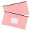 Business Document Case Water Resistant PU Leather Clear-Pink 1