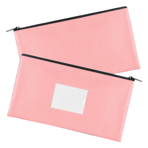 Business Document Case Water Resistant PU Leather Clear-Pink