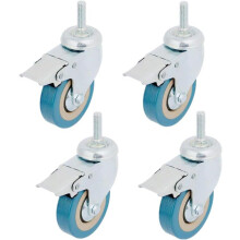 Zwenkwielen van polyurethaan, 7,6 cm (3 inch) zware wielen met dubbele kogellagers voor meubels, karren en werkbanken, garanderen een soepele werking.