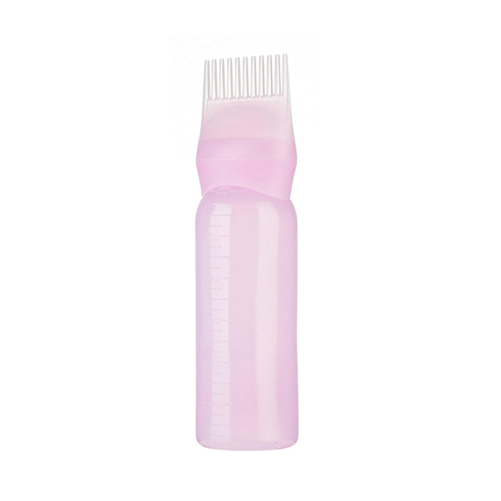 Pink Hair Dye Applicator Bottle With Comb Tip For Precise Color Application And Salon Hair Coloring
