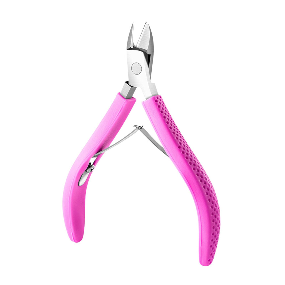 Professional Cuticle Nipper with Rubber Grip, Stainless Steel Full Jaw Trimmer for Nail Care