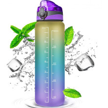 Inspiring Hydration: Leakproof 1L Tritan Sport Lightweight Water Bottle with Motivational Quote & Time Marker