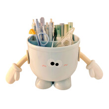 Sweet big eye pen holder, student desktop storage box,-Blue