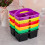 Panier de rangement empilable avec poignée, 6 pièces, pour 2