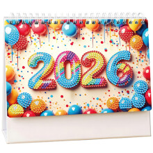 Simple 2026 Calendar Rhinestones Accent Decorative Home-005