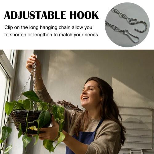 Corrente de reposição de 25 cm (10 polegadas) de alta resistência à tração para vasos de flores, com acabamento resistente às intempéries. 1