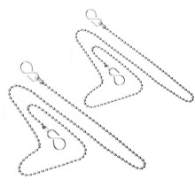 2Stück Spülbeckenstopper Kette, Kette für Abflußstopfen Stopfen Stöpsel Waschbecken Kugelkette, mit S Haken für Becken Badzubehör, Badewanne
