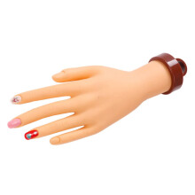 Nail Practice Hand with Movable Flexible Fingers for Beginners PVC Fake Hand for Nail Art Display