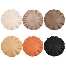 6pcs 38cm Round Placemats, Weave Design, Heat-Resistant, Non-Slip, Washable Dining Table Mats with Corrugated