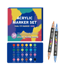 Double Tip Watercolor Markers Double Color Drawing Pen-24