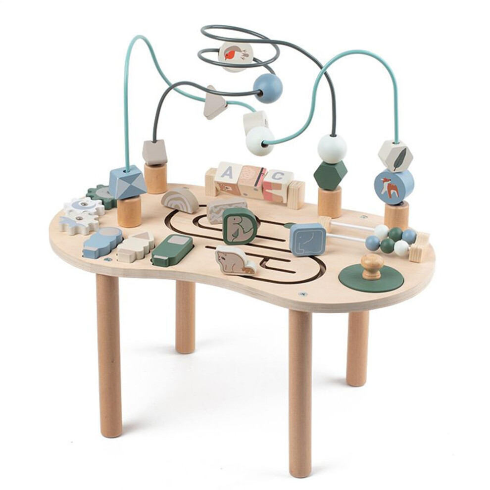 Activity Table Wooden Activity Center Play Table Educational Learning Toy For Kids Indoor Outdoor Weaning
