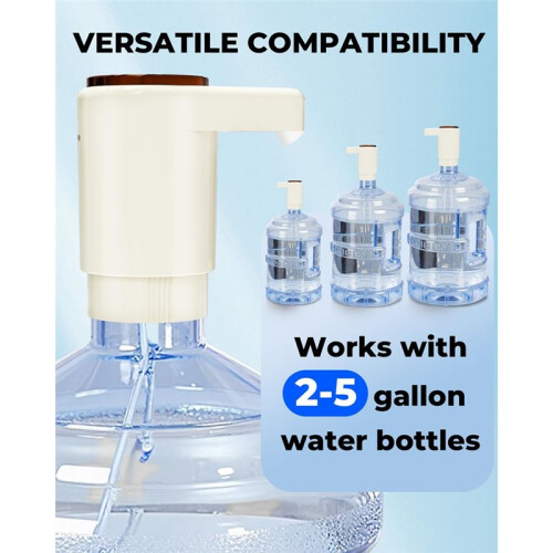 Water Dispenser, Portable Electric Water Bottle Pump with Timer Function, for 5 Gallon Bottles,for Home Kitchen Camping 1