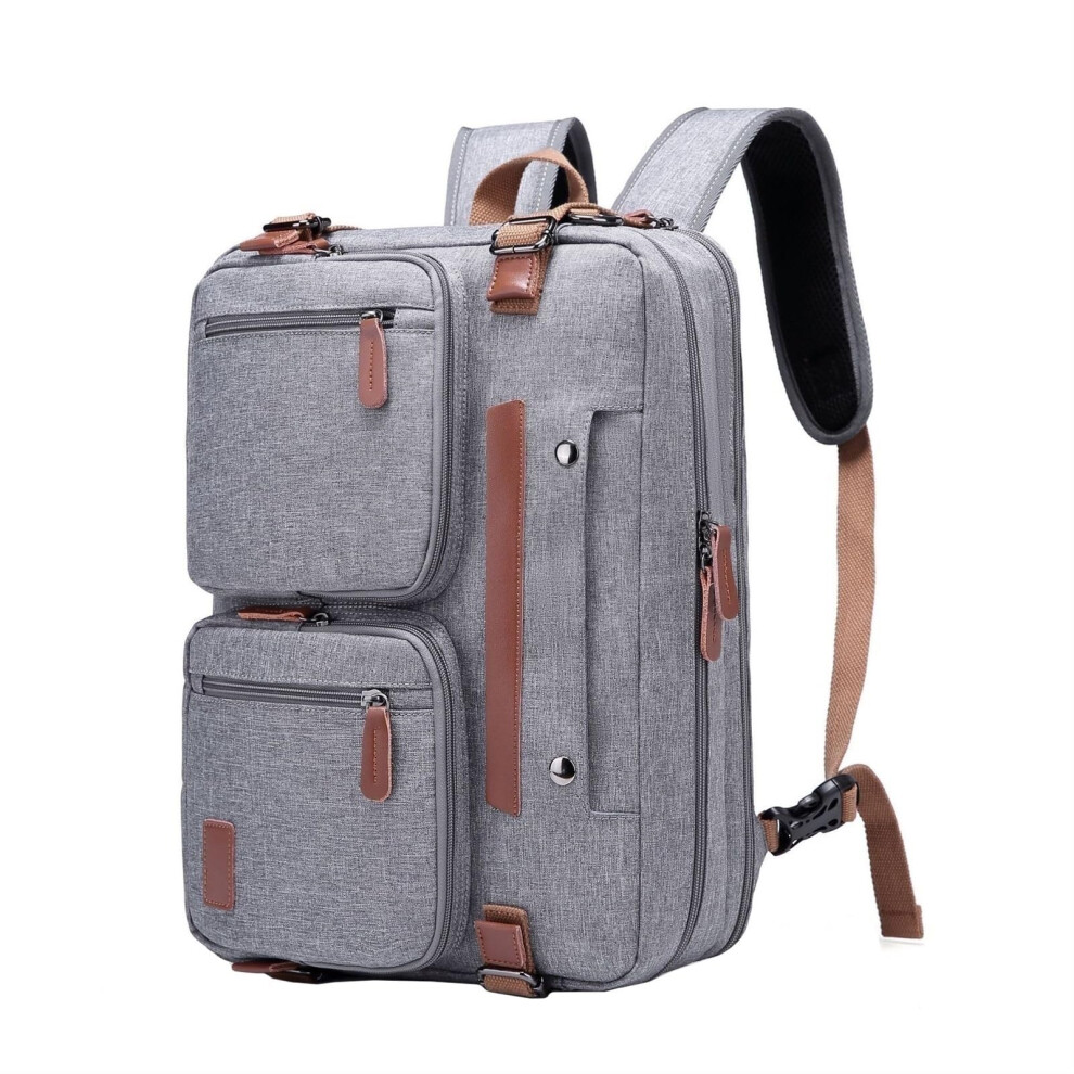 Laptop Bag Fits 15.6 17.3 Inch Laptops, Briefcase Style, Shoulder Messenger, Multifunction Business Backpack Gray 9001264977542