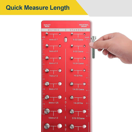 Multiuse Nut and Bolt Thread Checker 28-New 28 hole red 2