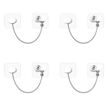 Confezione da 4 limitatori per finestre in PVC, senza foratura, serratura per frigorifero con 4 chiavi, in acciaio inossidabile e lega di zinco, con