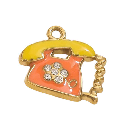 Künstlerischer-Orangefarbenes Telefon