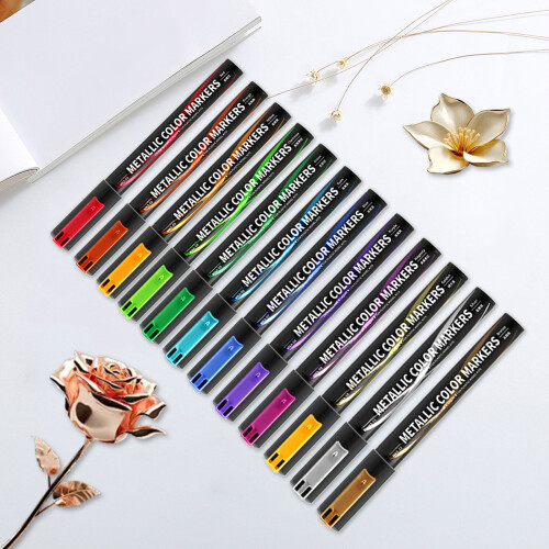 12-teiliges Metallic-Markierungsstift-Set für Scrapbooking, 1