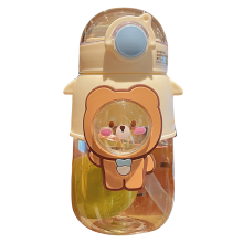 Wasserflasche mit Ein-Knopf-Bedienung, niedlichem Cartoon-Design, robustem Material für den täglichen Gebrauch, handliche Form für Schule und