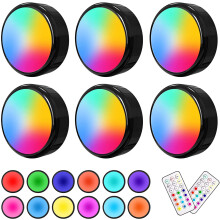 LED-Strahler Spotlights 13 RGB Farben Dimmer Fernbedienung 6-Pack